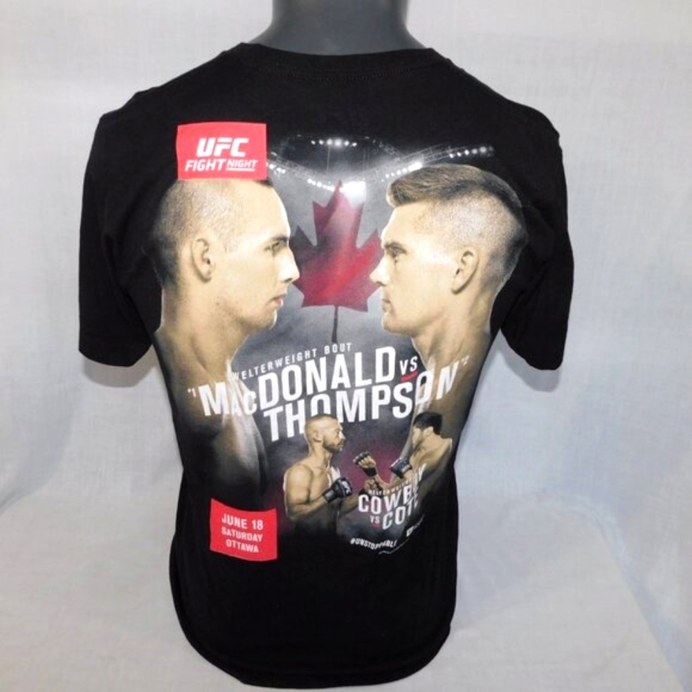 UFC FIGHT NIGHT OTTAWA 2016 McDonald vs Thompson Black Graphic Shirt Mens M